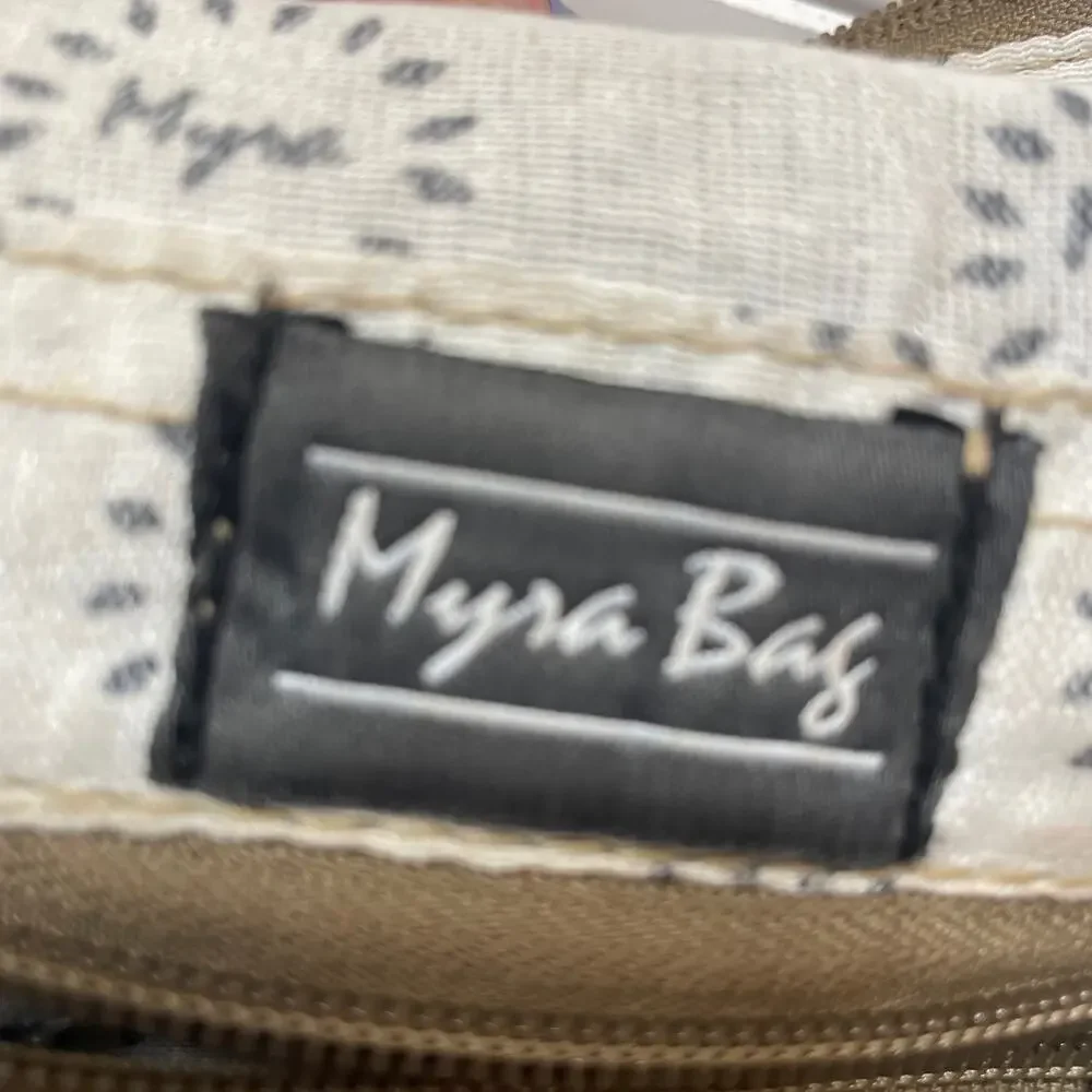 Myra Bag Canvas & Cow Hair/Hide Flap Front w/Clasp Closure